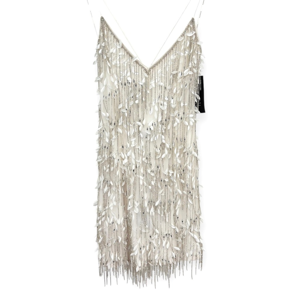 NWT Retrofête Haven Embellished Mini Dress in White $998 - Size Small - Picture 7 of 16